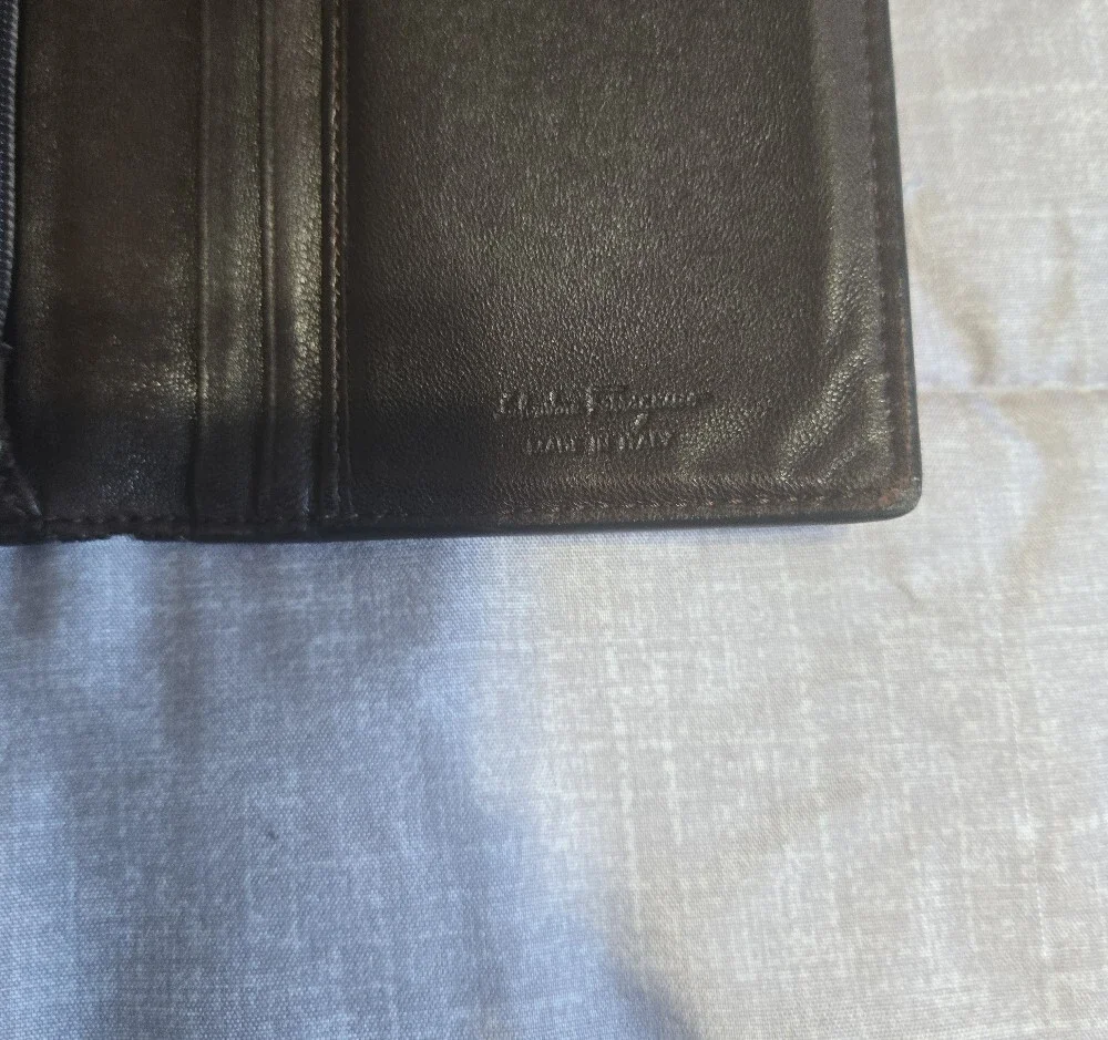 Salvatore Ferragamo Brown Leather Card & Key Holder